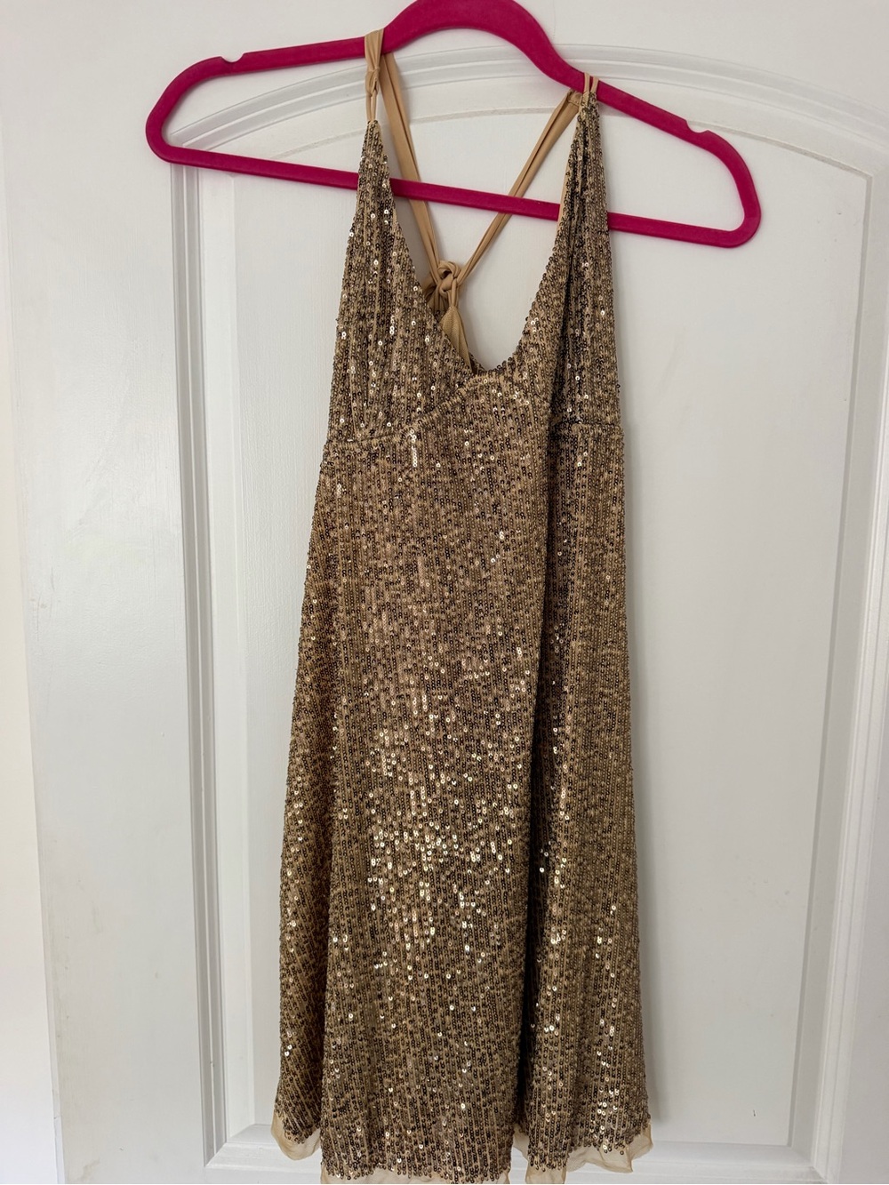 Gold Sequin Slip Dress - Elegant Party Dress